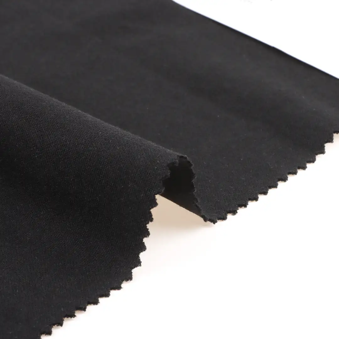 China Fabric for T-Shirt,Polo Shirt,Tank Top,Crop Top Interlock Knit Fabric Polyester Cotton BLACK color buy from China wholesaler bulk order at wholesale price free worldwide shipping Alibaba