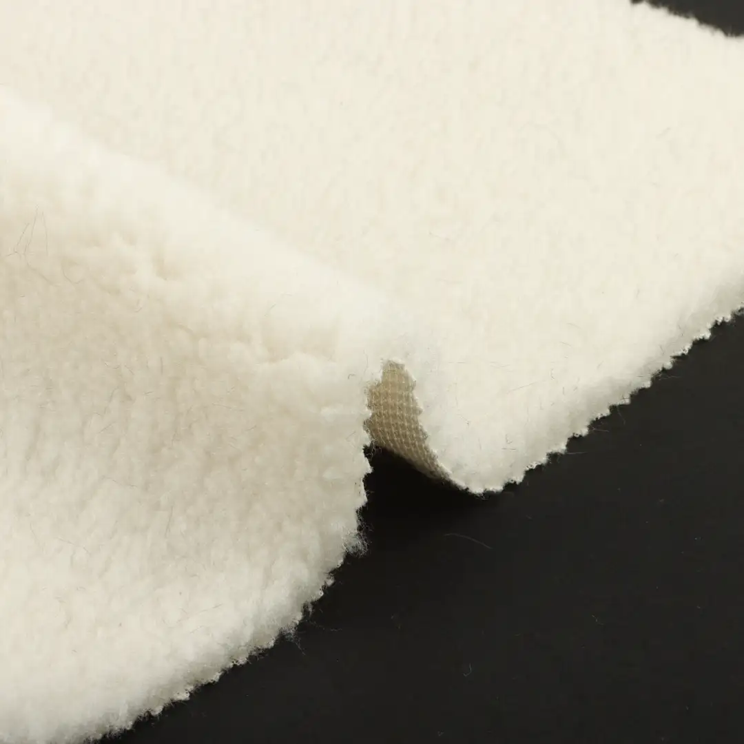 China Fabric for Jackets,Overcoat Sherpa Knit Fabric Polyester white color buy from China wholesaler bulk order at wholesale price free worldwide shipping Alibaba