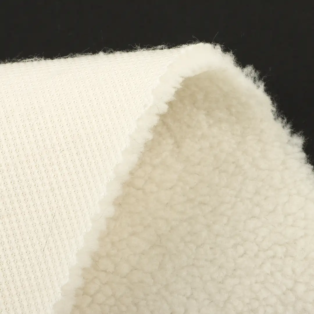 China Fabric for Jackets,Overcoat Sherpa Knit Fabric Polyester white color buy from China wholesaler bulk order at wholesale price free worldwide shipping Alibaba