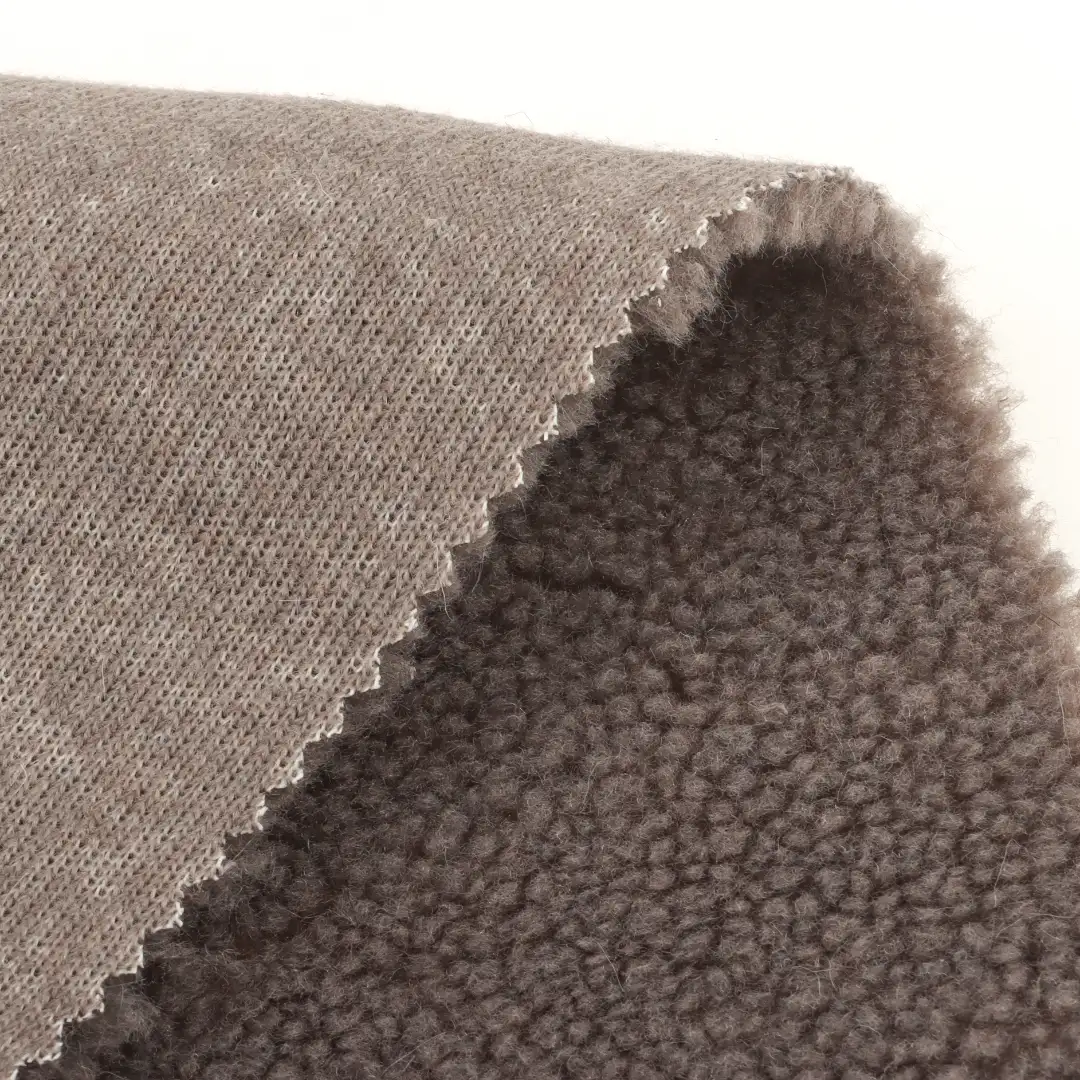 China Fabric for Jackets,Overcoat,Hoodie  (Sweater) Sherpa Knit Fabric Polyester Charcoal color buy from China wholesaler bulk order at wholesale price free worldwide shipping Alibaba