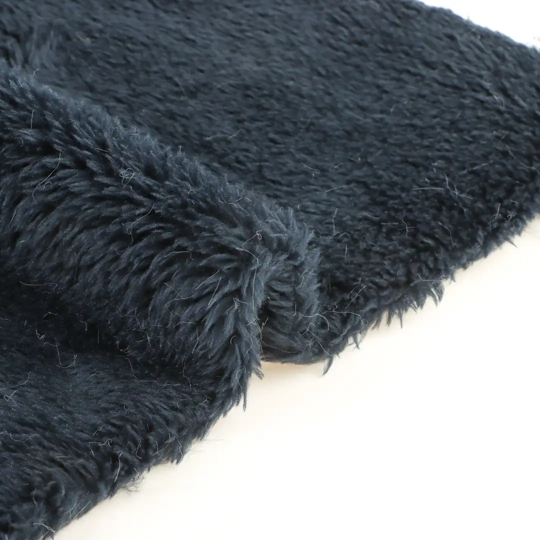 China Fabric for Pajamas Coral Fleece Knit Fabric Polyester Navy color buy from China wholesaler bulk order at wholesale price free worldwide shipping Alibaba