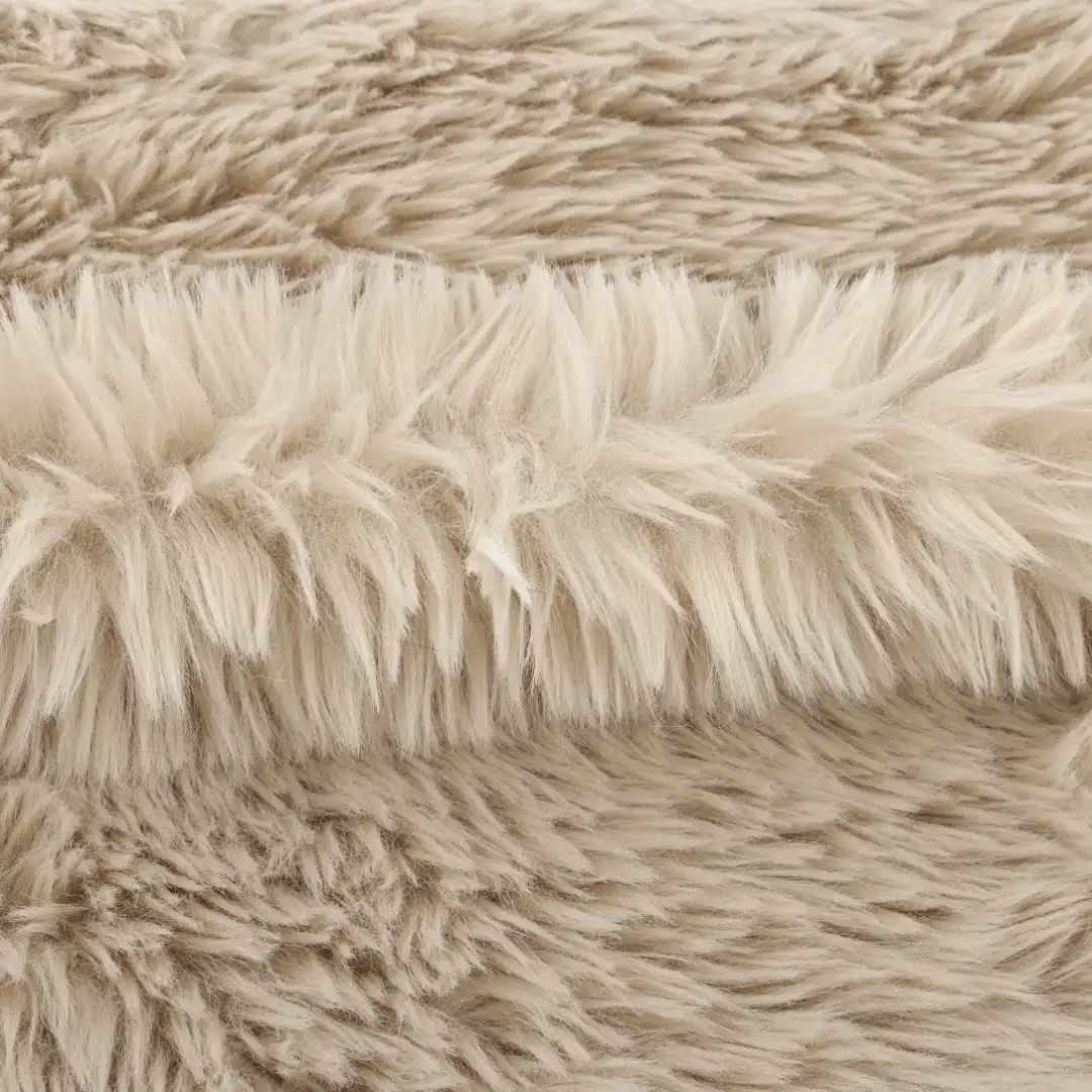 China Fabric for Jackets,Overcoat Fake Fur Knit Fabric Polyester Khaki color buy from China wholesaler bulk order at wholesale price free worldwide shipping Alibaba