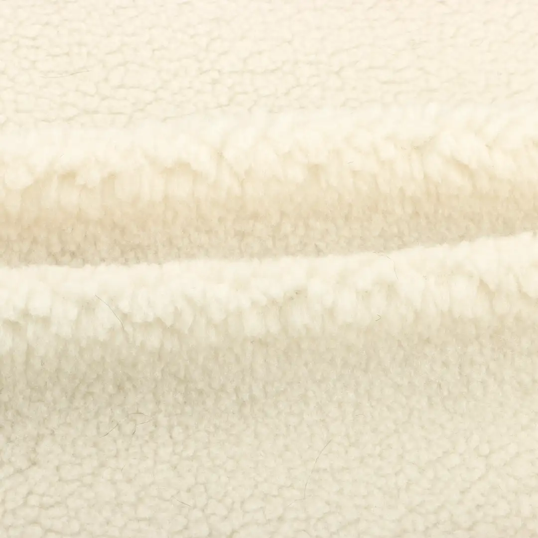 China Fabric for Jackets,Tank Top,Hoodie,Overcoat Sherpa Knit Fabric Polyester off-white color buy from China wholesaler bulk order at wholesale price free worldwide shipping Alibaba