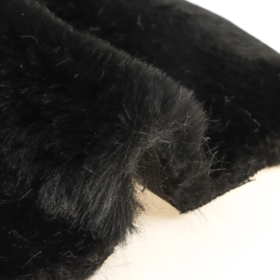 China Fabric for Jackets,Overcoat Fake Fur Knit Fabric Polyester black color buy from China wholesaler bulk order at wholesale price free worldwide shipping Alibaba