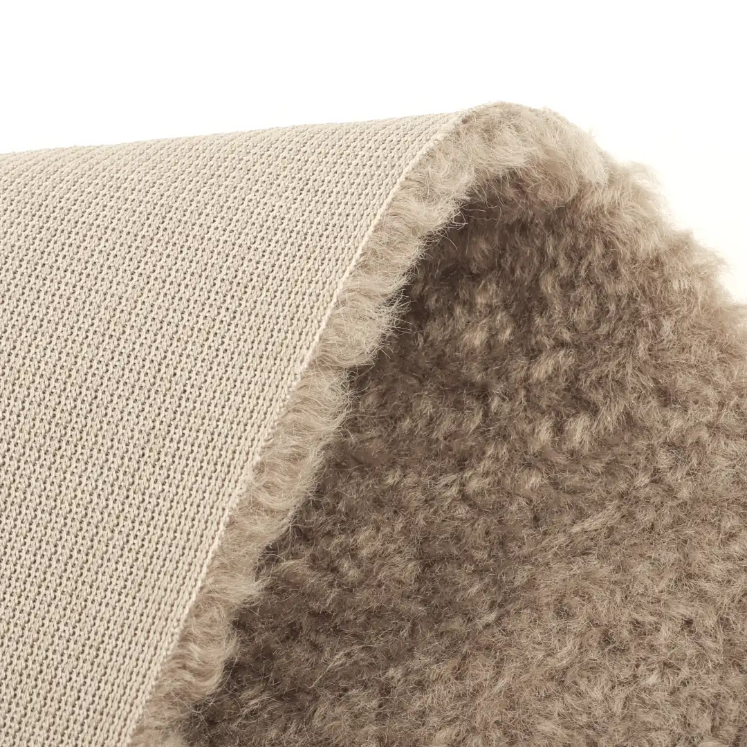 China Fabric for Jackets,Overcoat,Waist coat Teddy Knit Fabric Polyester Brown color buy from China wholesaler bulk order at wholesale price free worldwide shipping Alibaba