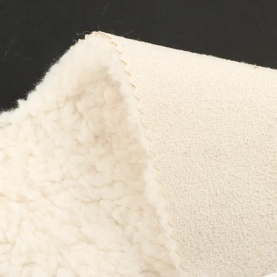 China Fabric for Jackets,Overcoat Sherpa Knit Fabric Polyester cream color buy from China wholesaler bulk order at wholesale price free worldwide shipping Alibaba