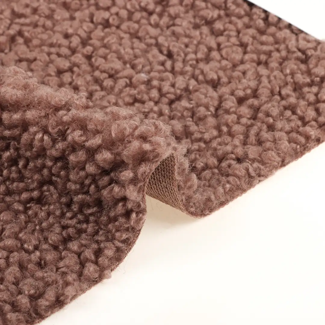 China Fabric for Jackets,Overcoat Teddy Knit Fabric Polyester Coffee color buy from China wholesaler bulk order at wholesale price free worldwide shipping Alibaba