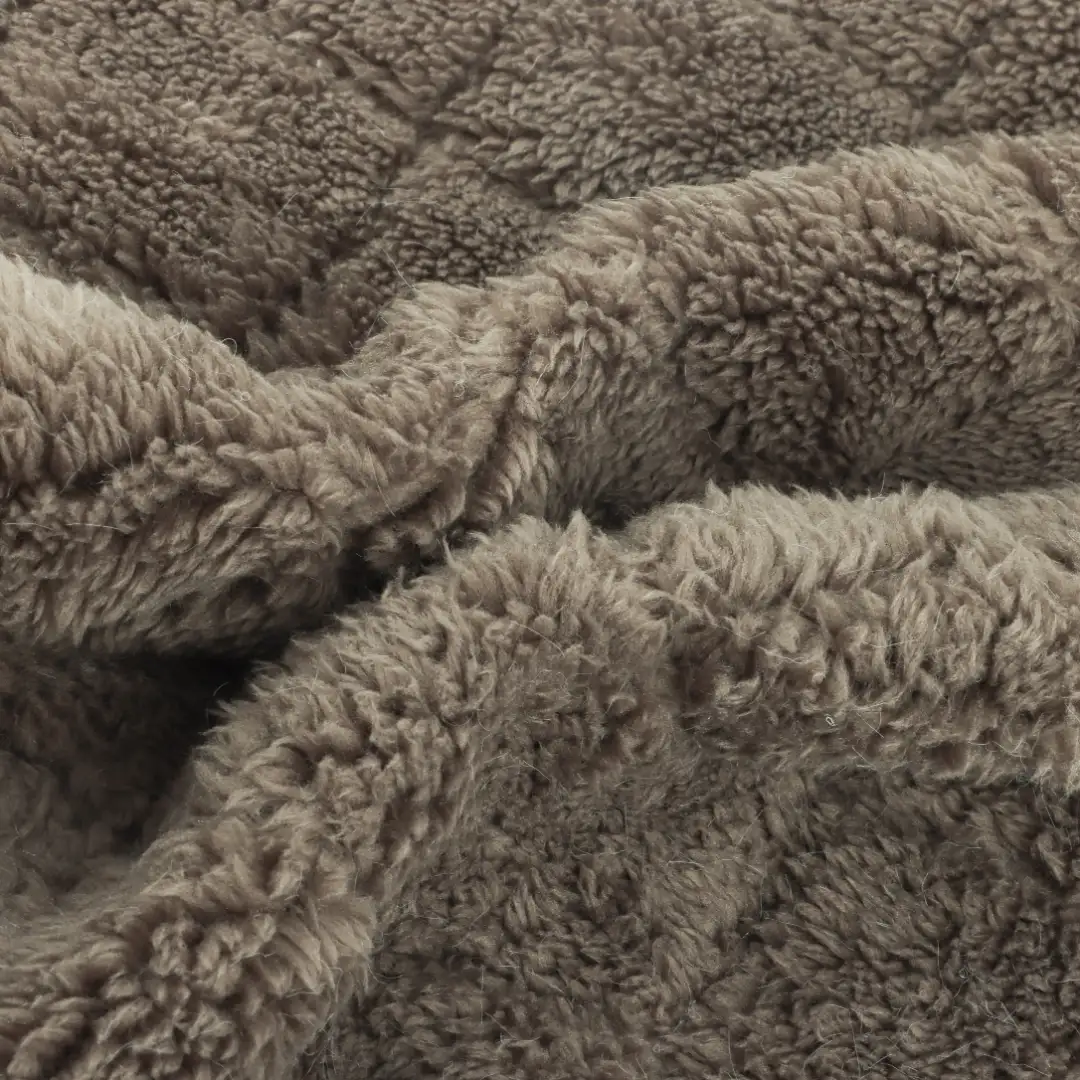 China Fabric for Overcoat,Loungewear Double-side fleece Knit Fabric Polyester Brown color buy from China wholesaler bulk order at wholesale price free worldwide shipping Alibaba
