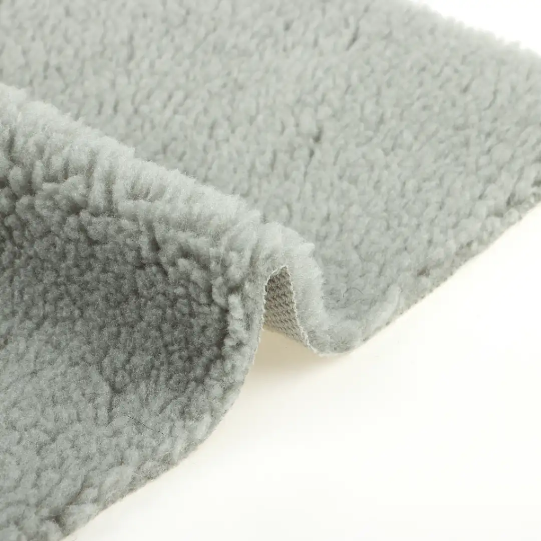 China Fabric for Jackets,Overcoat Sherpa Knit Fabric Polyester grey color buy from China wholesaler bulk order at wholesale price free worldwide shipping Alibaba