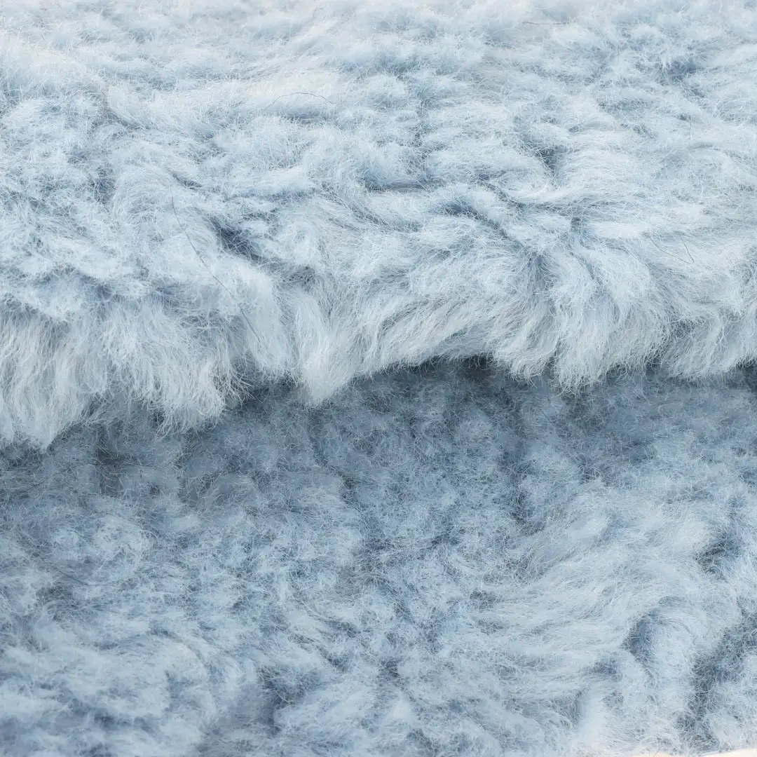 China Fabric for Jackets,Overcoat Sherpa Knit Fabric Polyester blue color buy from China wholesaler bulk order at wholesale price free worldwide shipping Alibaba