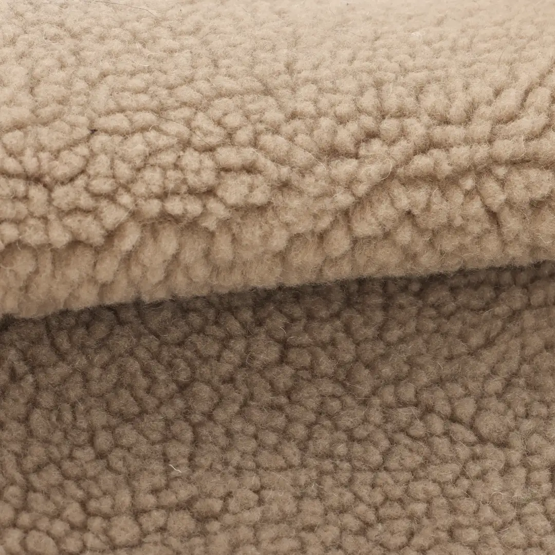 China Fabric for Jackets,Overcoat Sherpa Knit Fabric Polyester Brown color buy from China wholesaler bulk order at wholesale price free worldwide shipping Alibaba
