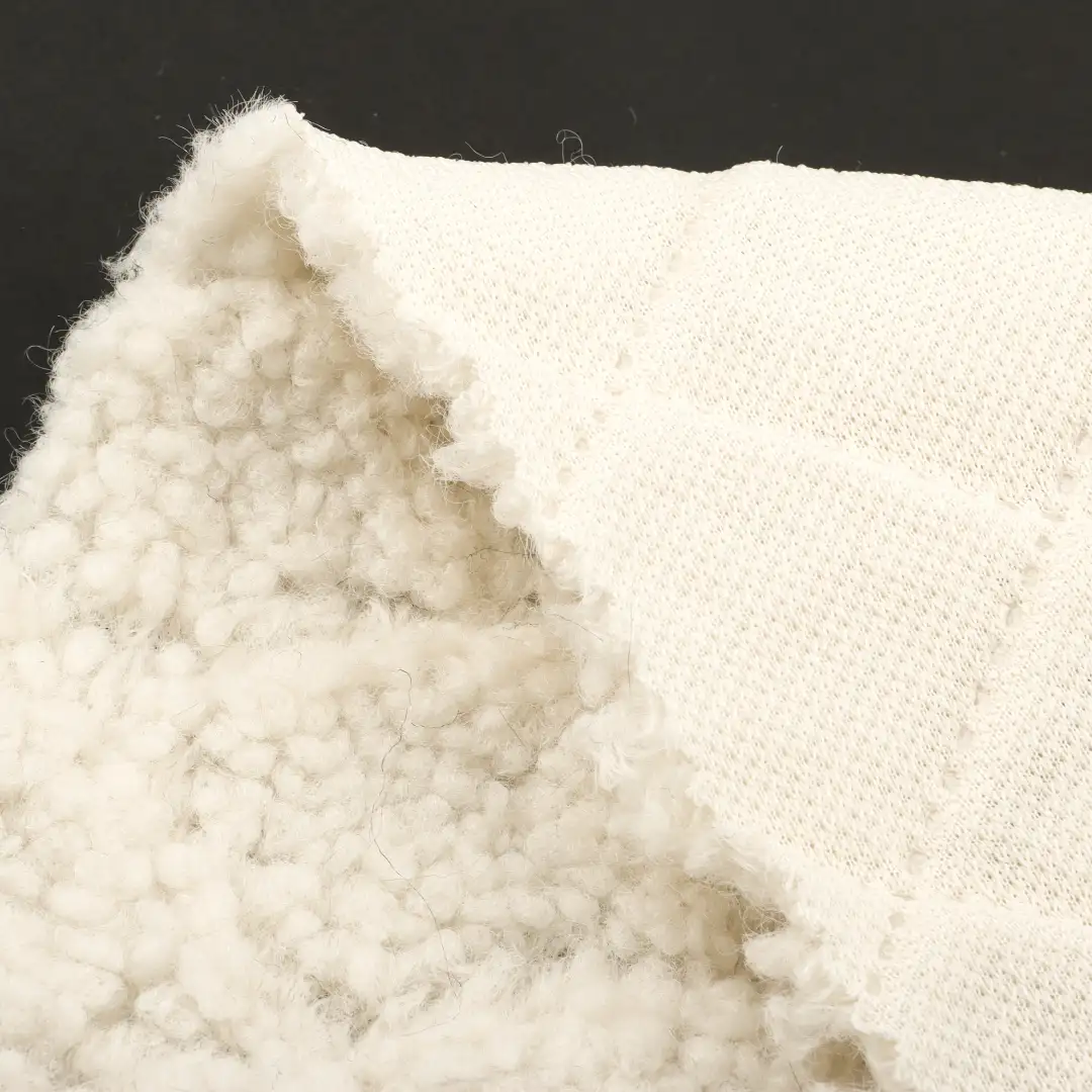 China Fabric for Jackets,Overcoat Teddy Knit Fabric Polyester cream color buy from China wholesaler bulk order at wholesale price free worldwide shipping Alibaba