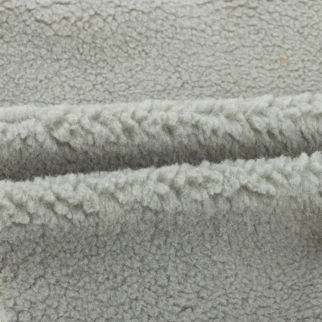 China Fabric for Jackets,Overcoat Sherpa Knit Fabric Polyester grey color buy from China wholesaler bulk order at wholesale price free worldwide shipping Alibaba
