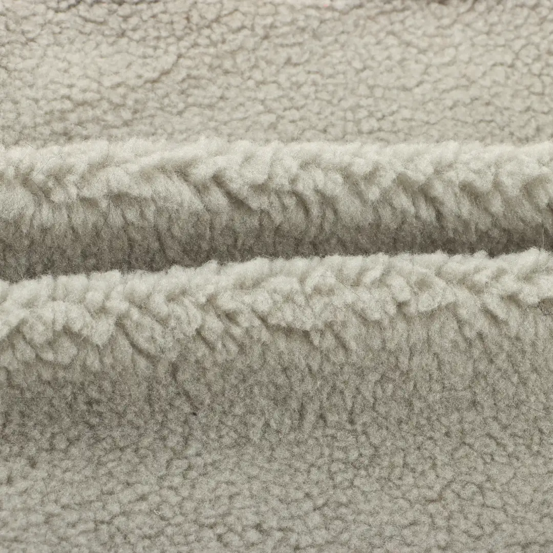 China Fabric for Jackets,Overcoat Sherpa Knit Fabric Polyester grey color buy from China wholesaler bulk order at wholesale price free worldwide shipping Alibaba