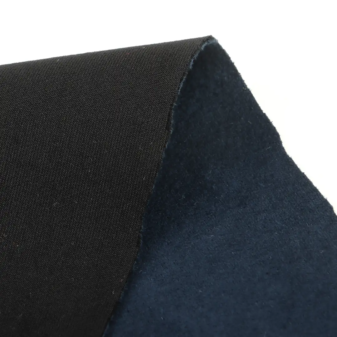China Fabric for Jackets,Trench Coat Suede Knit Fabric Polyester Spandex Navy color buy from China wholesaler bulk order at wholesale price free worldwide shipping Alibaba
