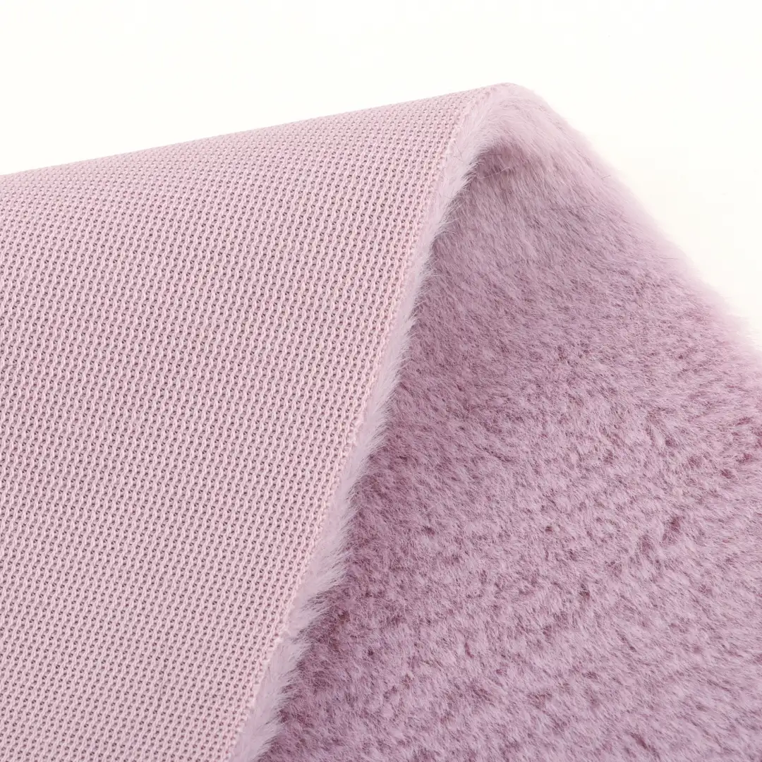 China Fabric for Jackets,Overcoat Fake Fur Knit Fabric Polyester Purple color buy from China wholesaler bulk order at wholesale price free worldwide shipping Alibaba