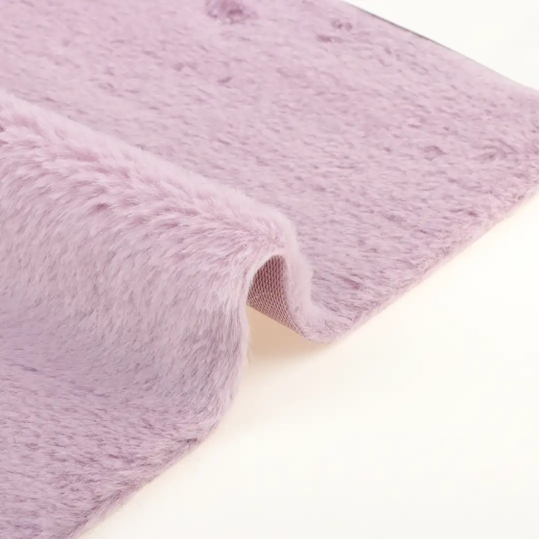 China Fabric for Jackets,Overcoat Fake Fur Knit Fabric Polyester Purple color buy from China wholesaler bulk order at wholesale price free worldwide shipping Alibaba