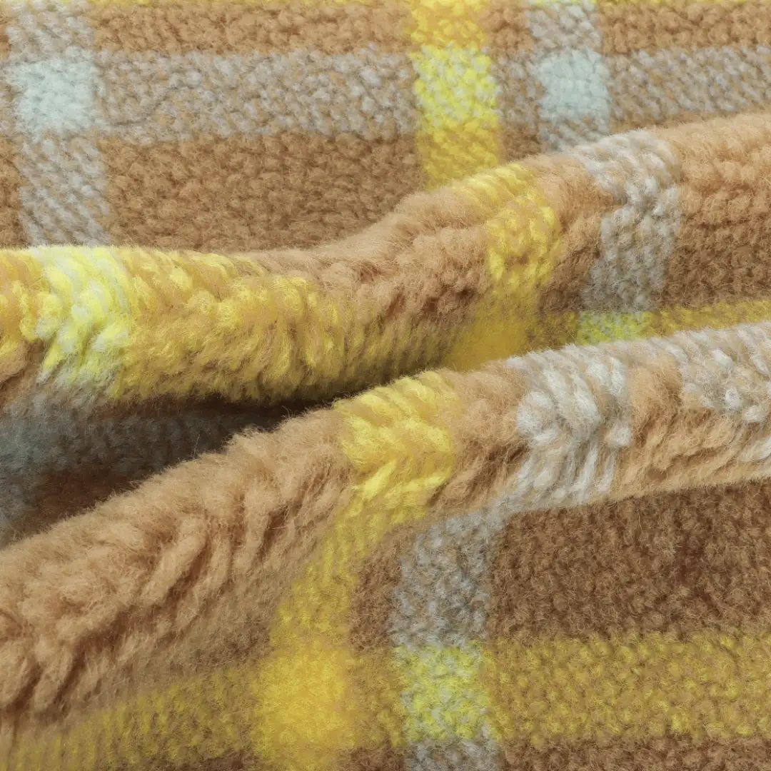 China Fabric for Pants,Jackets,Hoodie,Overcoat,Fringe Jacket Sherpa Knit Fabric Polyester check color buy from China wholesaler bulk order at wholesale price free worldwide shipping Alibaba