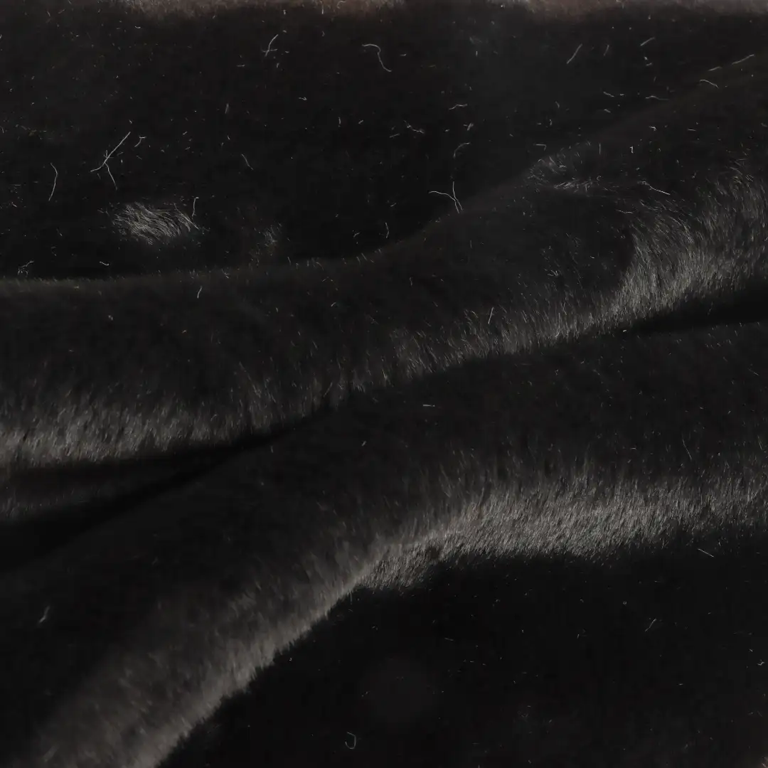 China Fabric for Jackets,Overcoat Fake Fur Knit Fabric Polyester black color buy from China wholesaler bulk order at wholesale price free worldwide shipping Alibaba