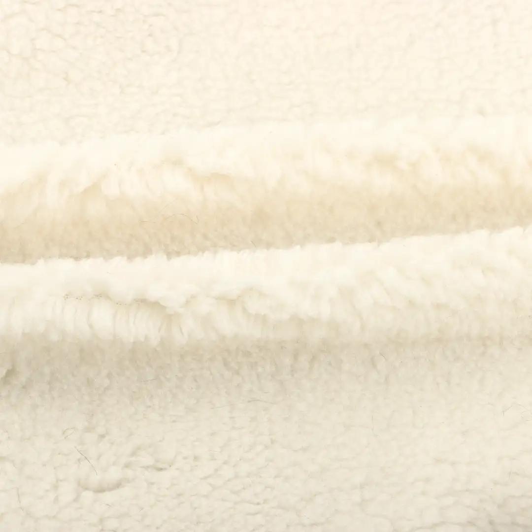 China Fabric for Jackets,Overcoat Sherpa Knit Fabric Polyester cream color buy from China wholesaler bulk order at wholesale price free worldwide shipping Alibaba