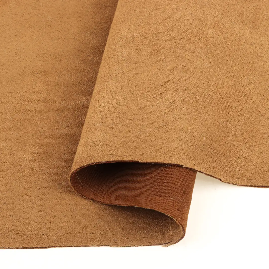 China Fabric for Jackets,Trench Coat Suede Knit Fabric Polyester Spandex Brown color buy from China wholesaler bulk order at wholesale price free worldwide shipping Alibaba