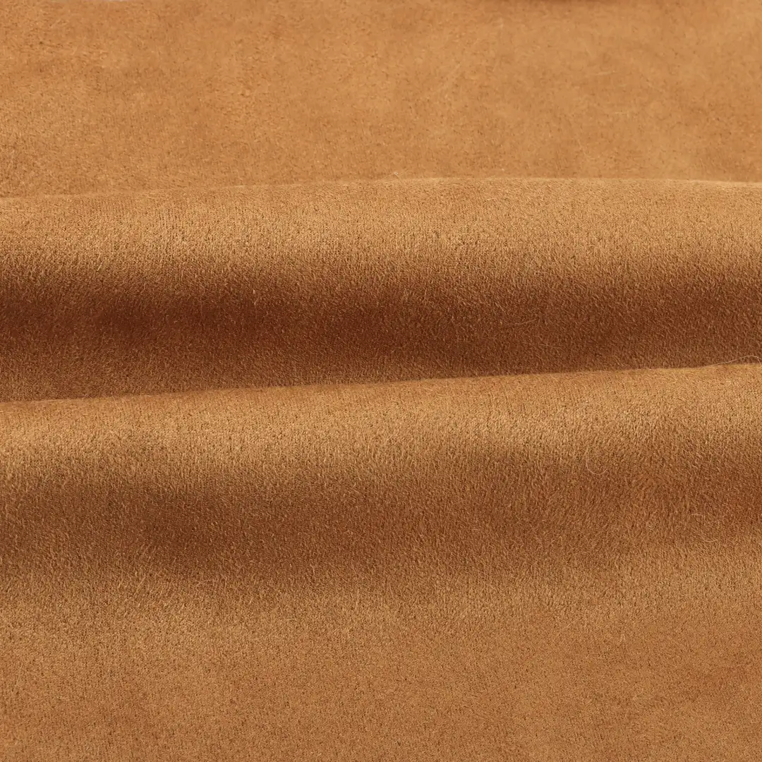 China Fabric for Jackets,Trench Coat Suede Knit Fabric Polyester Spandex Brown color buy from China wholesaler bulk order at wholesale price free worldwide shipping Alibaba