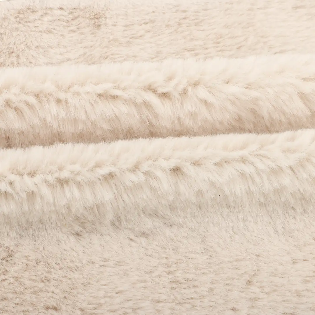 China Fabric for Jackets,Hoodie,Overcoat Fake Fur Knit Fabric Polyester Beige color buy from China wholesaler bulk order at wholesale price free worldwide shipping Alibaba