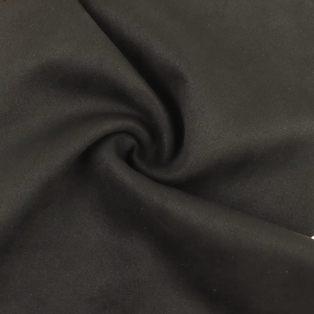 China Fabric for Jackets,Trench Coat Suede Knit Fabric Polyester Spandex black color buy from China wholesaler bulk order at wholesale price free worldwide shipping Alibaba