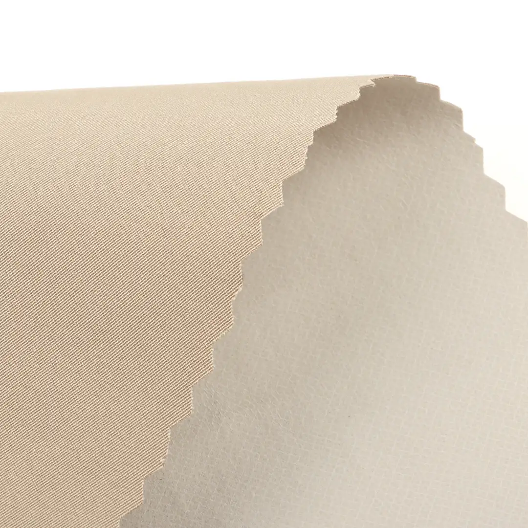 China Fabric for Jackets,Trench Coat Twill Synthetic Woven Fabric Polyester Khaki color buy from China wholesaler bulk order at wholesale price free worldwide shipping Alibaba