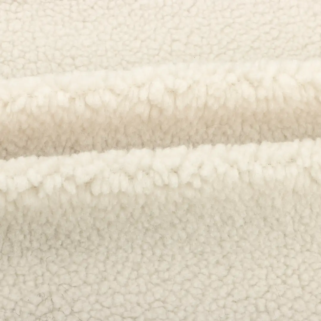 China Fabric for Hoodie,Trench Coat,Overcoat Sherpa Knit Fabric Polyester cream color buy from China wholesaler bulk order at wholesale price free worldwide shipping Alibaba