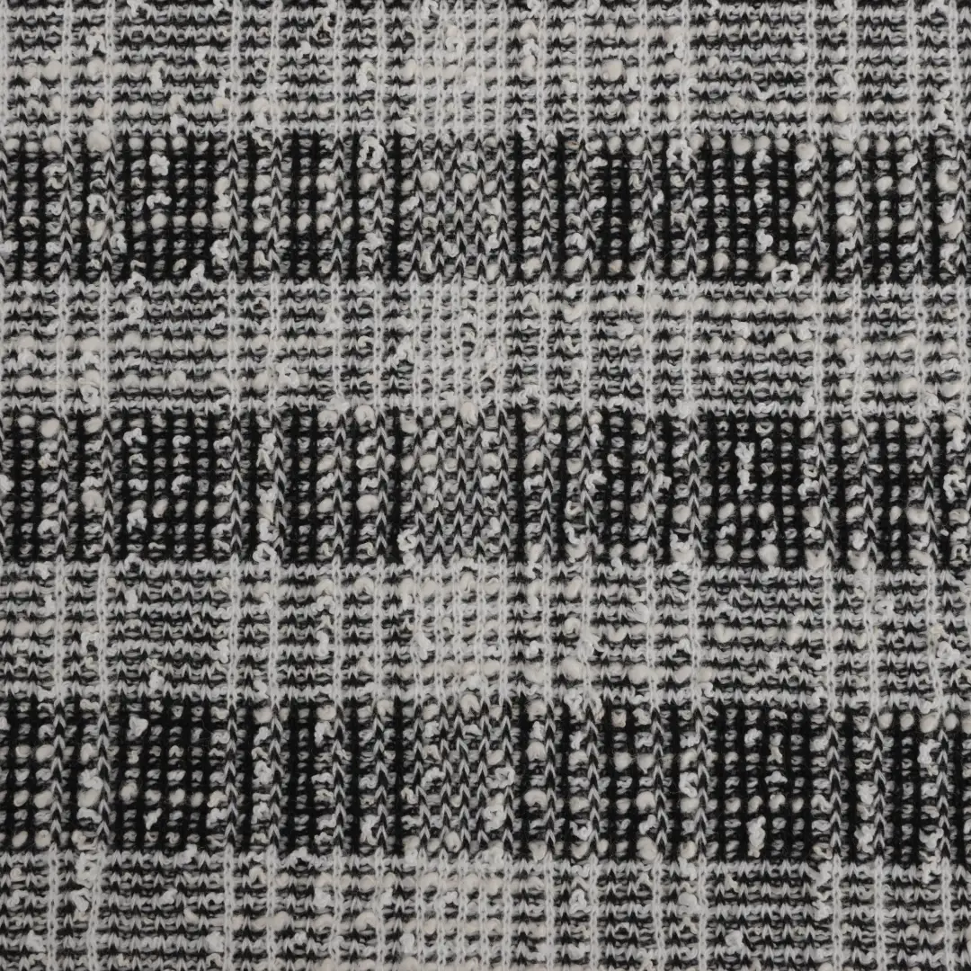 China Fabric for Jackets,Blazer,Trench Coat Weft Jacquard Knit Fabric Cotton Polyester Grey Check color buy from China wholesaler bulk order at wholesale price free worldwide shipping Alibaba