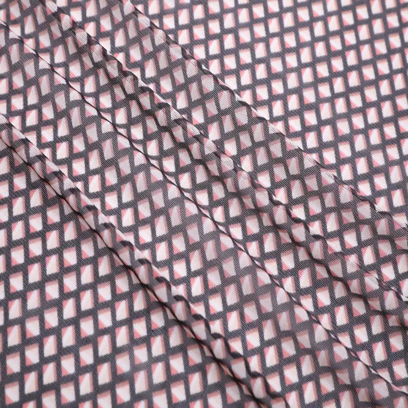 China Fabric for Shirt,Skirt Mesh Knit Fabric Polyester Spandex Black color buy from China wholesaler bulk order at wholesale price free worldwide shipping Alibaba