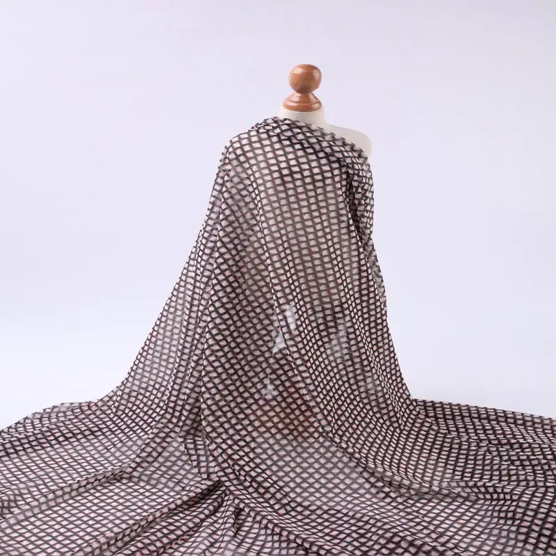 China Fabric for Shirt,Skirt Mesh Knit Fabric Polyester Spandex Black color buy from China wholesaler bulk order at wholesale price free worldwide shipping Alibaba