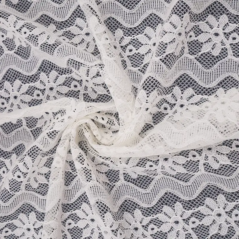 China Fabric for Shirt,T-Shirt,Skirt Lace Knit Fabric Nylon Spandex White color buy from China wholesaler bulk order at wholesale price free worldwide shipping Alibaba