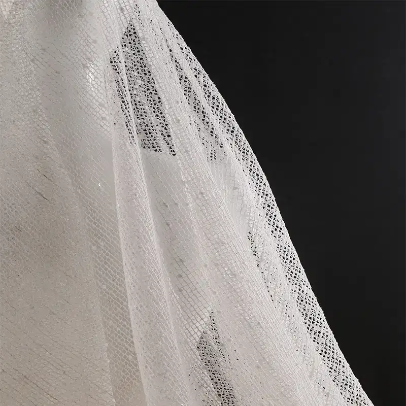 China Fabric for Shirt,Skirt Lace Knit Fabric Polyester Antique White color buy from China wholesaler bulk order at wholesale price free worldwide shipping Alibaba
