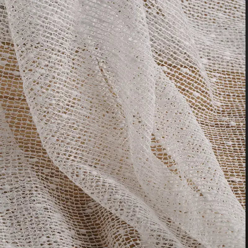 China Fabric for Shirt,Skirt Lace Knit Fabric Polyester Antique White color buy from China wholesaler bulk order at wholesale price free worldwide shipping Alibaba