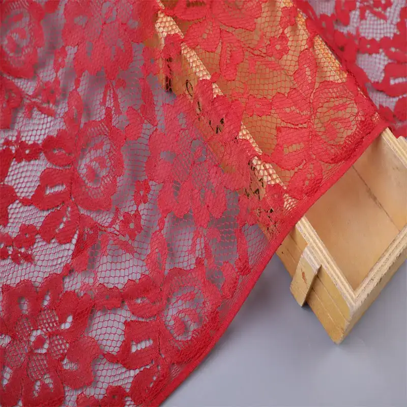 China Fabric for Shirt,Skirt Lace Knit Fabric Polyester Red color buy from China wholesaler bulk order at wholesale price free worldwide shipping Alibaba