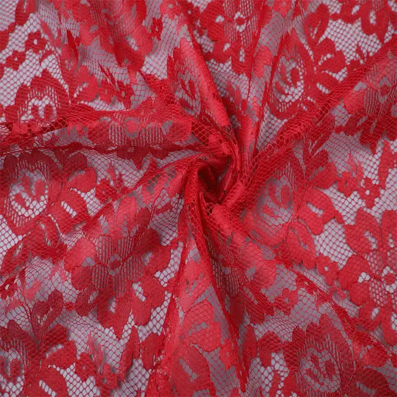 China Fabric for Shirt,Skirt Lace Knit Fabric Polyester Red color buy from China wholesaler bulk order at wholesale price free worldwide shipping Alibaba