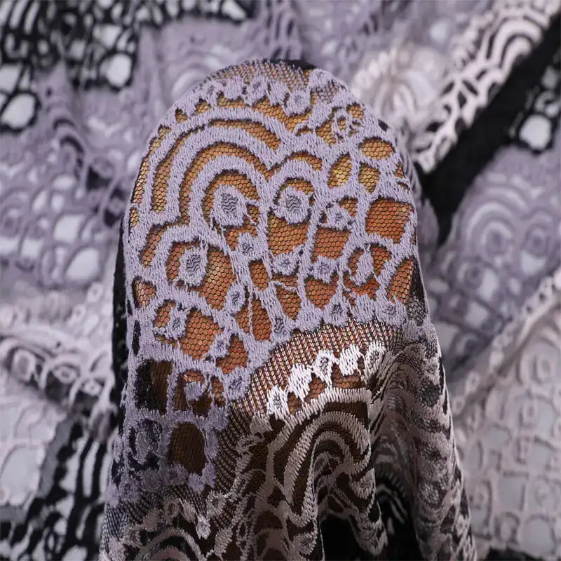 China Fabric for Shirt,Skirt Lace Knit Fabric Polyester Spandex Grey color buy from China wholesaler bulk order at wholesale price free worldwide shipping Alibaba