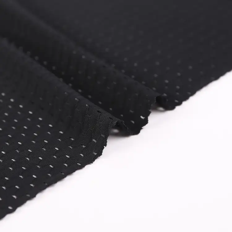 China Fabric for T-Shirt,Sports Bras Mesh Knit Fabric Nylon Spandex Black color buy from China wholesaler bulk order at wholesale price free worldwide shipping Alibaba