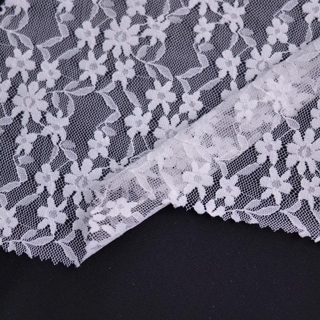 China Fabric for T-Shirt,Skirt Lace Knit Fabric Polyester Spandex White color buy from China wholesaler bulk order at wholesale price free worldwide shipping Alibaba