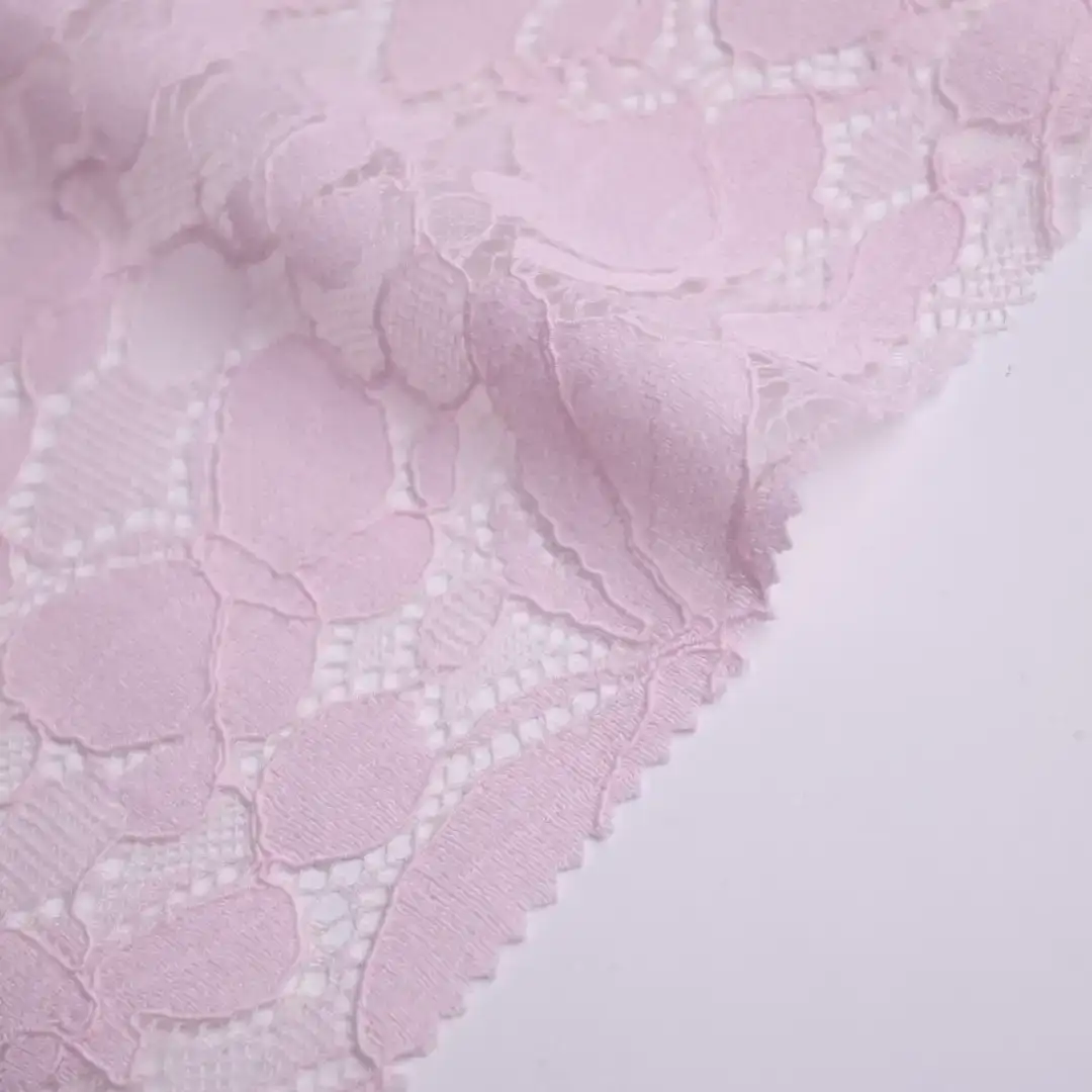 China Fabric for Shirt,Skirt Lace Knit Fabric Rayon Cotton Nylon LightPink color buy from China wholesaler bulk order at wholesale price free worldwide shipping Alibaba