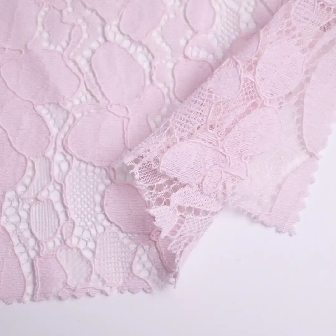 China Fabric for Shirt,Skirt Lace Knit Fabric Rayon Cotton Nylon LightPink color buy from China wholesaler bulk order at wholesale price free worldwide shipping Alibaba