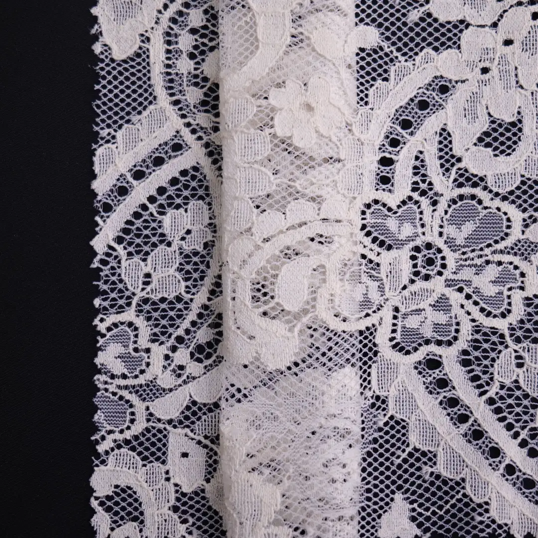 China Fabric for Skirt Lace Knit Fabric Cotton Nylon White color buy from China wholesaler bulk order at wholesale price free worldwide shipping Alibaba