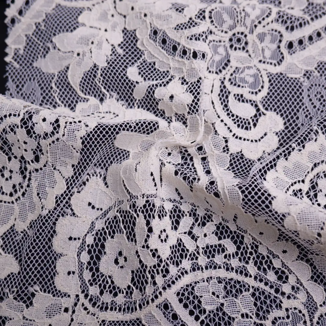 China Fabric for Skirt Lace Knit Fabric Cotton Nylon White color buy from China wholesaler bulk order at wholesale price free worldwide shipping Alibaba