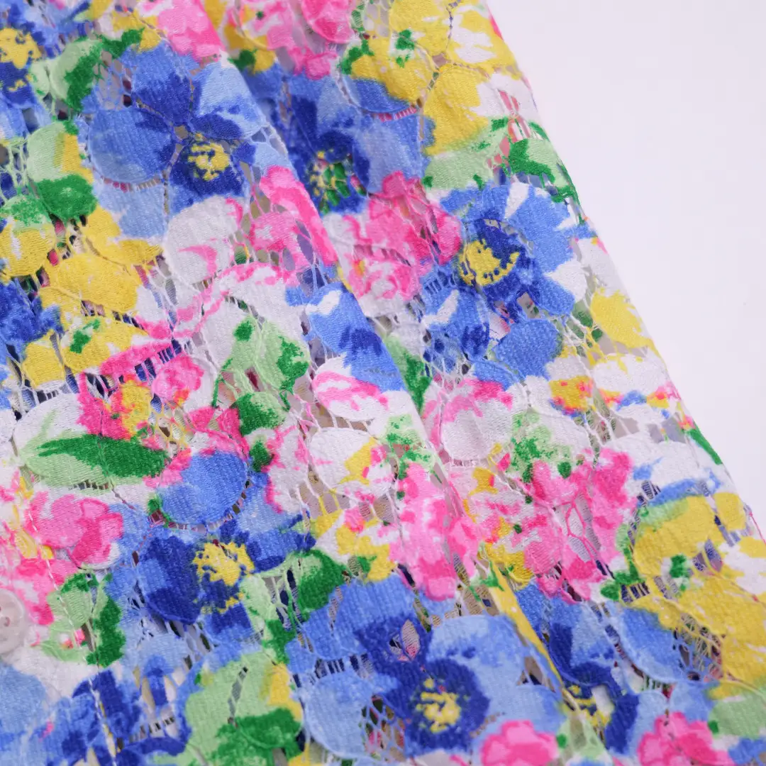 China Fabric for Skirt Lace Knit Fabric Cotton Nylon Flower color buy from China wholesaler bulk order at wholesale price free worldwide shipping Alibaba