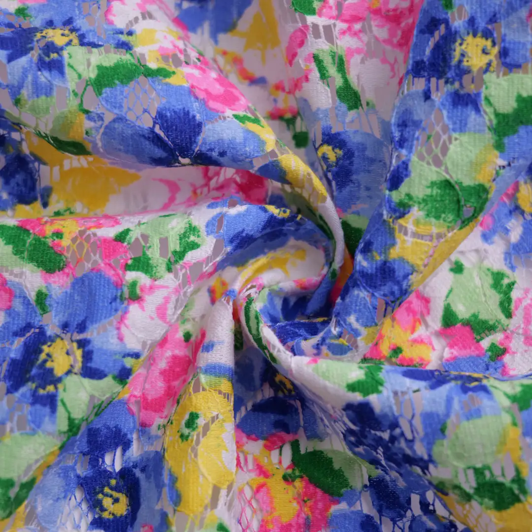 China Fabric for Skirt Lace Knit Fabric Cotton Nylon Flower color buy from China wholesaler bulk order at wholesale price free worldwide shipping Alibaba