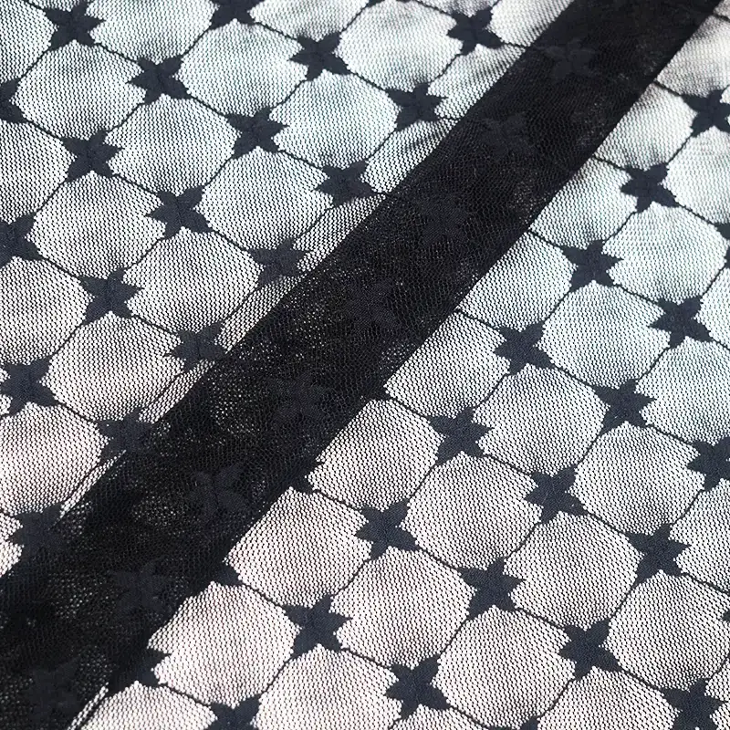 China Fabric for Skirt Lace Knit Fabric Nylon Spandex Black color buy from China wholesaler bulk order at wholesale price free worldwide shipping Alibaba