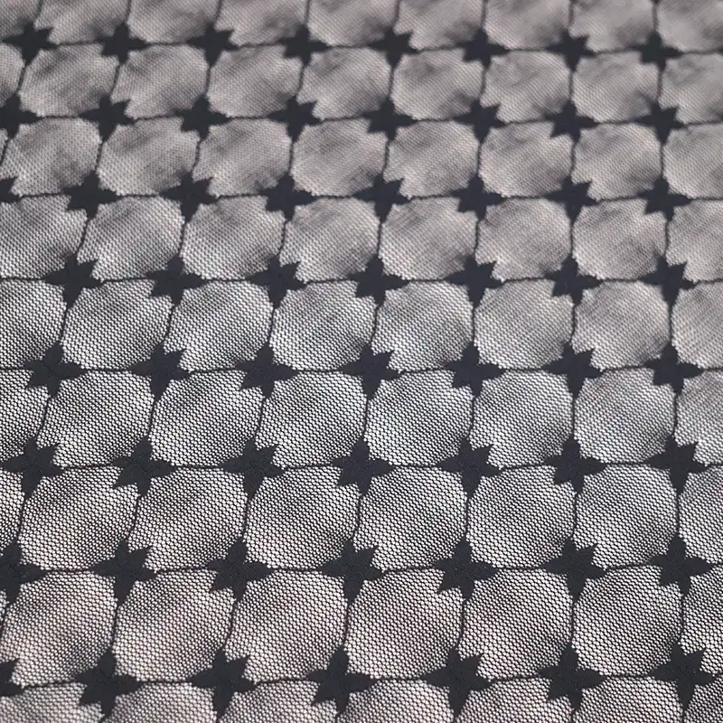 China Fabric for Skirt Lace Knit Fabric Nylon Spandex Black color buy from China wholesaler bulk order at wholesale price free worldwide shipping Alibaba