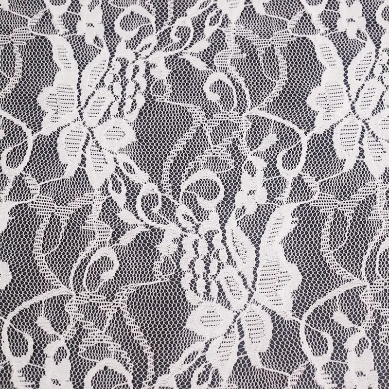 China Fabric for T-Shirt,Skirt Lace Knit Fabric Nylon Spandex White color buy from China wholesaler bulk order at wholesale price free worldwide shipping Alibaba